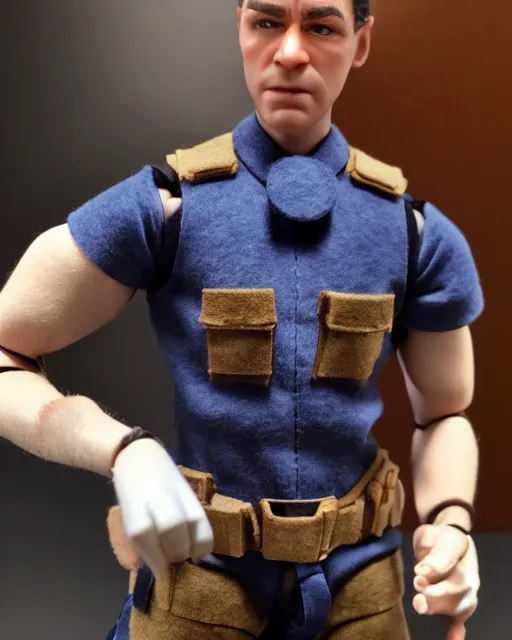 Image similar to twitch streamer adin ross as a action figure. highly detailed felt. hyper real photo. 4 k.