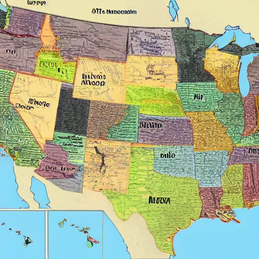 Image similar to map of the US but theres a new state named Scimble