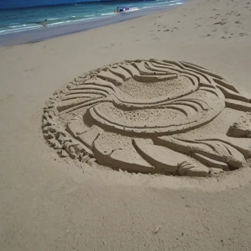 Image similar to a sand sculpture of a beach