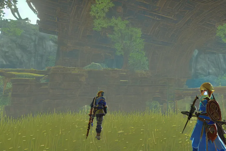 Image similar to wmata metro train in botw, breath of the wild screenshot