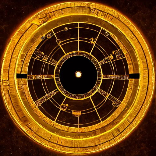 Image similar to an ancient golden wheel of fortune.