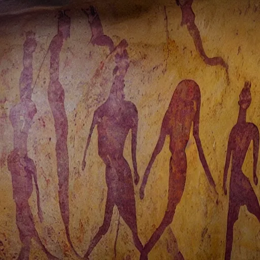 Image similar to Among us cave paintings