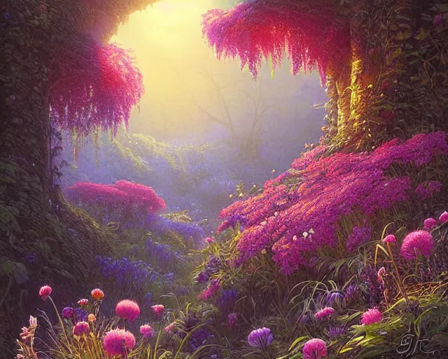 Prompt: wildflowers, by sylvain sarrailh, ferdinand knab, dan mumford