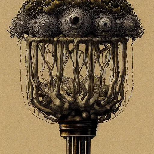 Image similar to light bulb extremely detailed painting by Gerald Brom and Ernst Haeckel and Greg Rutkowski
