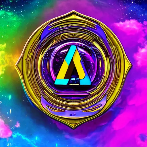 Image similar to a and w vaporwave logo, colorful, digital art, cosmic, 3 d high definition, trending on art station, photorealistic, high resolution, 8 k, octane, hyper detailed, insane details, intricate, elite, ornate, elegant trend, highly detailed and intricate, sharp focus, photography, unreal engine