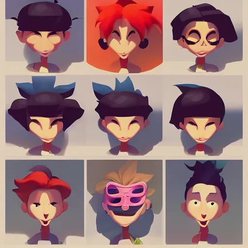 Image similar to face icon stylized minimalist rugrats, loftis, cory behance hd by jesper ejsing, by rhads, makoto shinkai and lois van baarle, ilya kuvshinov, rossdraws global illumination