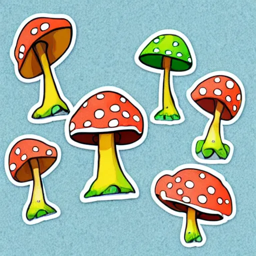 Prompt: cute mushroom character sticker