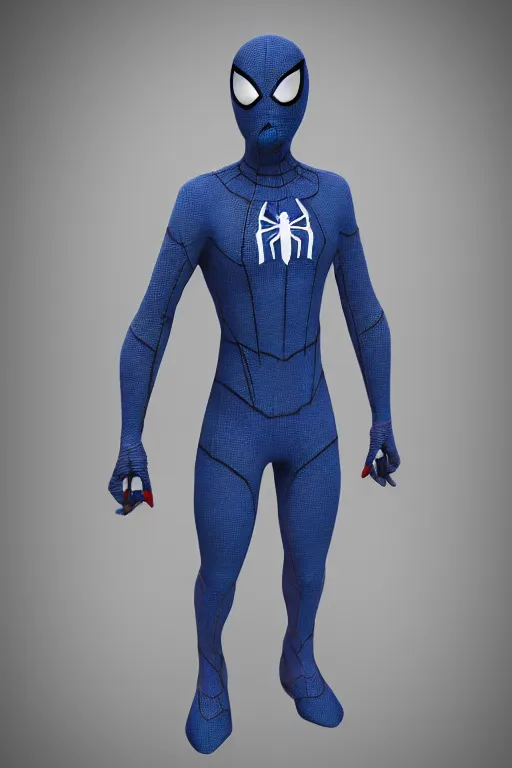 Prompt: single male blue spider - man suit in half life alyx