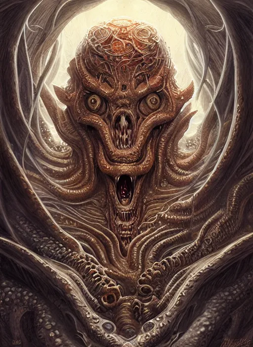 Prompt: portrait of Mario as a large Lovecraftian monster, fantasy, intricate, elegant, highly detailed, digital painting, artstation, concept art, smooth, sharp focus, illustration, art by artgerm and greg rutkowski
