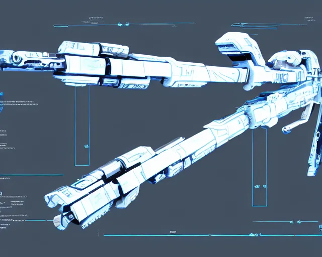 Prompt: schematic of a futuristic plasma rifle, blueprint, HD, 4k