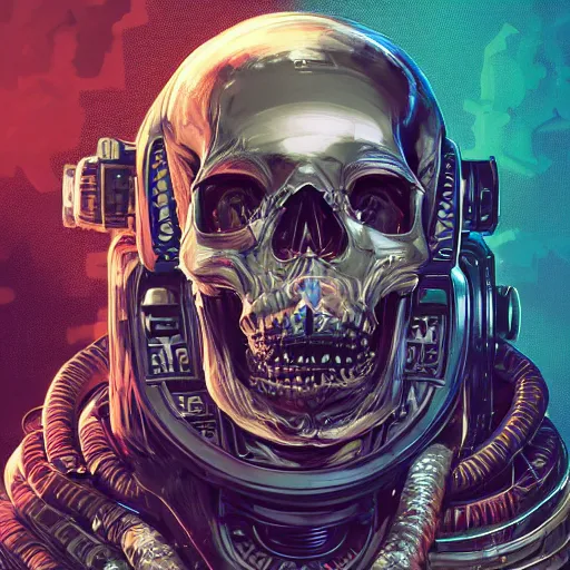 Prompt: portrait of a space pirate skull. intricate abstract. cyberpunk, vhs glitch. full face broken helmet. intricate artwork. nightmare fuel. terrifying. empty oxygen tank. by Tooth Wu, wlop, beeple, dan mumford. octane render, trending on artstation, greg rutkowski very coherent symmetrical artwork. cinematic, hyper realism, high detail, octane render, 8k, iridescent accents, black and white