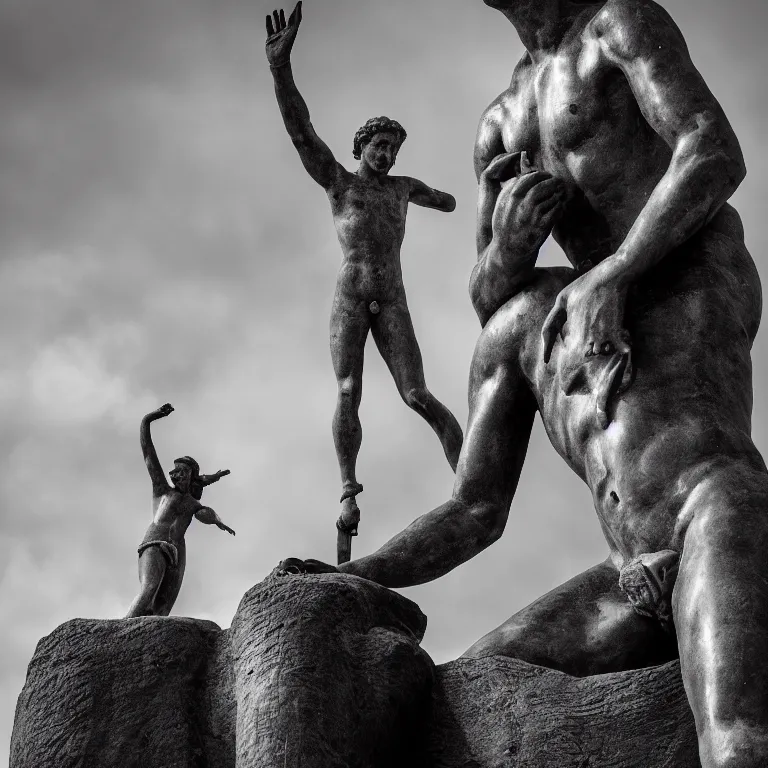 Prompt: Award winning photography of the Statue of David feminised by David Yarrow