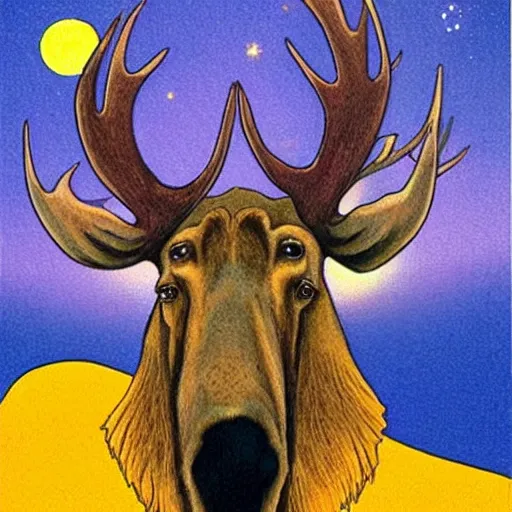 Image similar to i'm a metta ( meditation ) moose. i want to bring flourishing to the stars