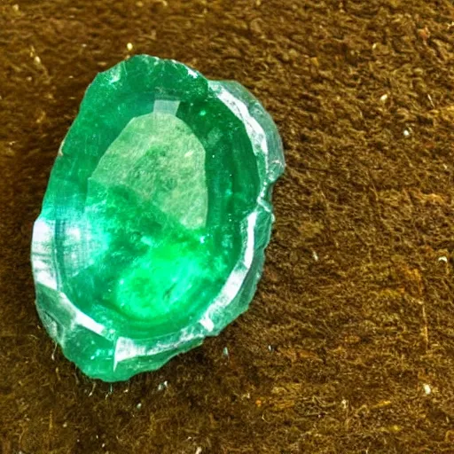 Image similar to a plant with a cut polished emerald gemstone growing from it