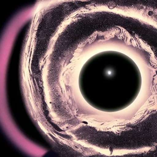 Image similar to a beautiful eyeball in the middle of a black hole