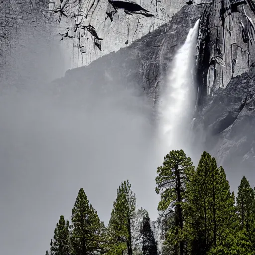 Prompt: an award - winning professional photograph of a waterfall in yosemite national park