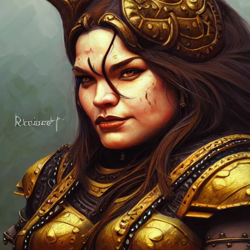 Prompt: portrait painting of a dwarven berserker woman, sharp focus, award - winning, trending on artstation, masterpiece, highly detailed, intricate. art by rebecca guay