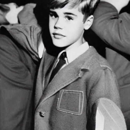 Image similar to justin bieber, 1 9 5 0 s,