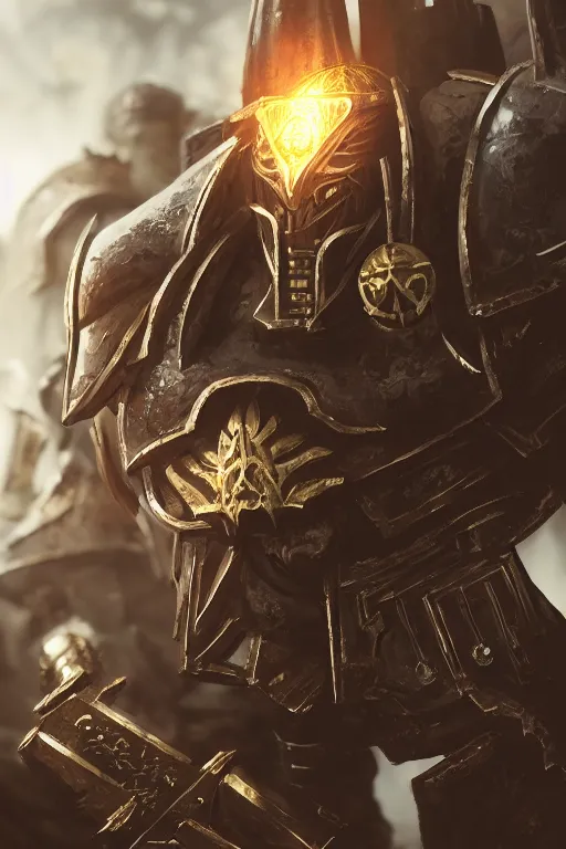 Image similar to armor portrait heros warhammer 4 0 k horus heresy fanart - the primarchs emperor by johannes helgeson animated with vfx concept artist & illustrator global illumination ray tracing hdr fanart arstation zbrush central hardmesh 8 k octane renderer comics stylized