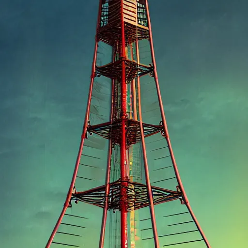 Prompt: sutro tower in san francisco, radio tower, twin peaks, digital art, artstation, octane render