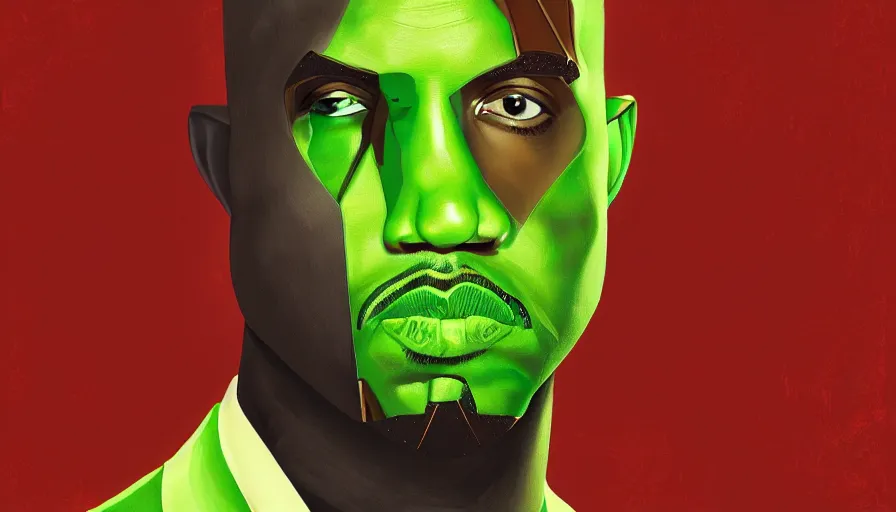 Image similar to Digital painting of Kanye West as the Riddler, hyperdetailed, artstation, cgsociety, 8k