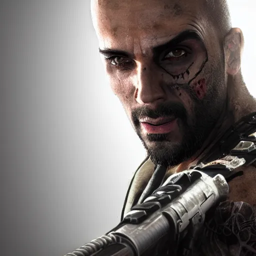 Prompt: Vaas from Farcry, as a star wars villain, sinister photograph, realistic, 8k,