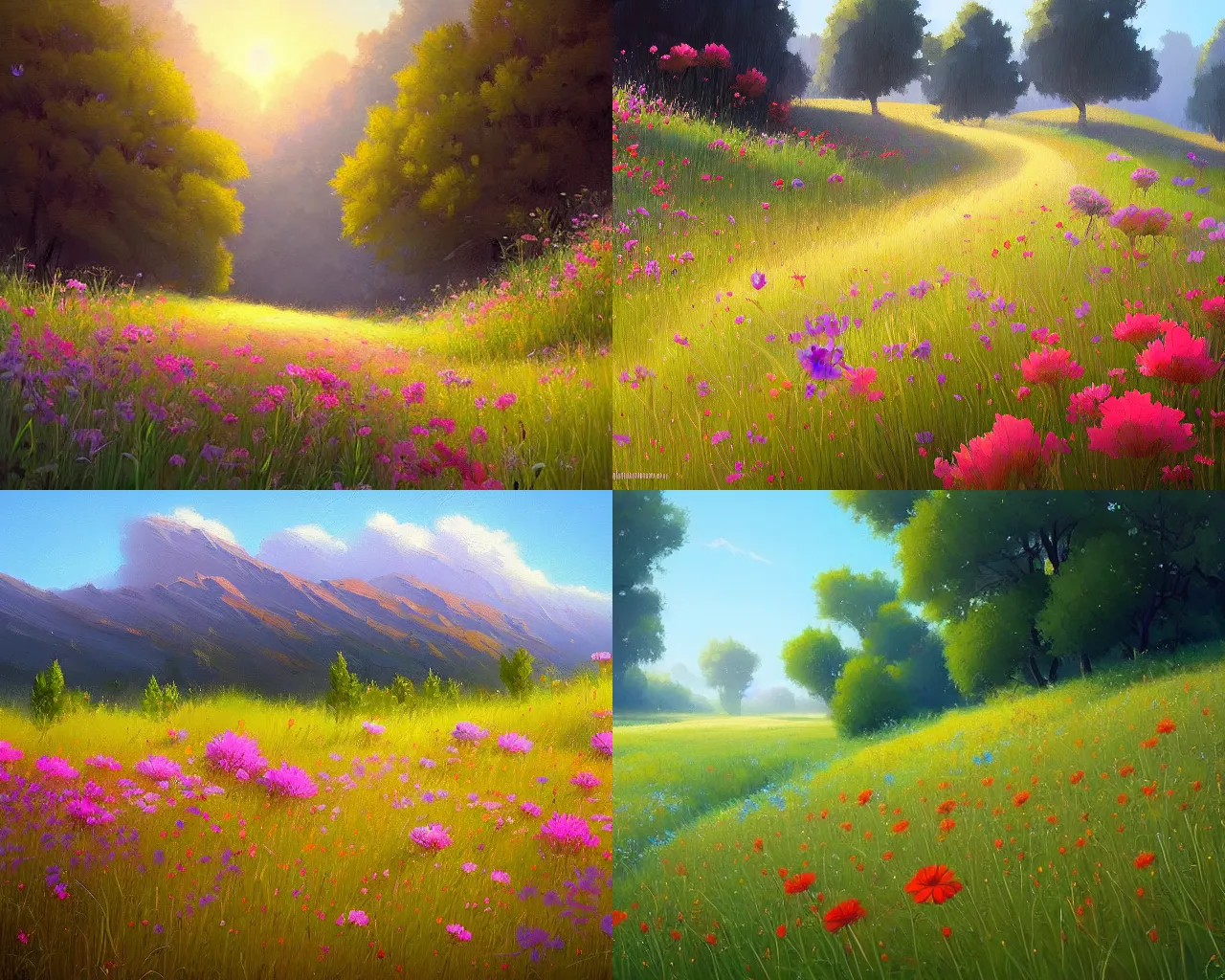 Prompt: wildflowers, sylvain sarrailh, stephen bliss