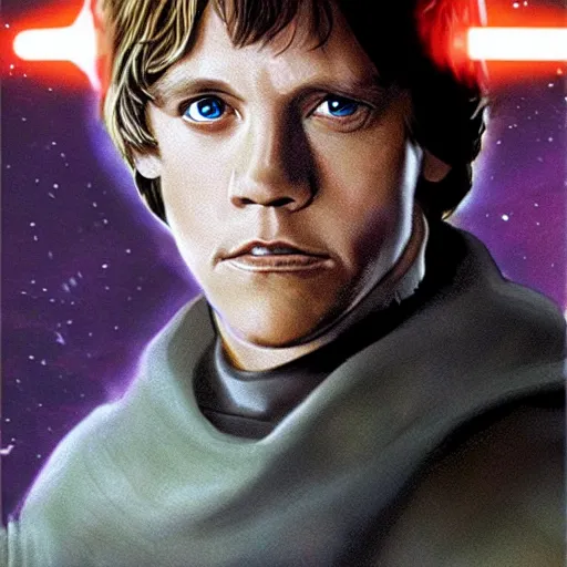 Prompt: Luke Skywalker, photo realistic, cover art