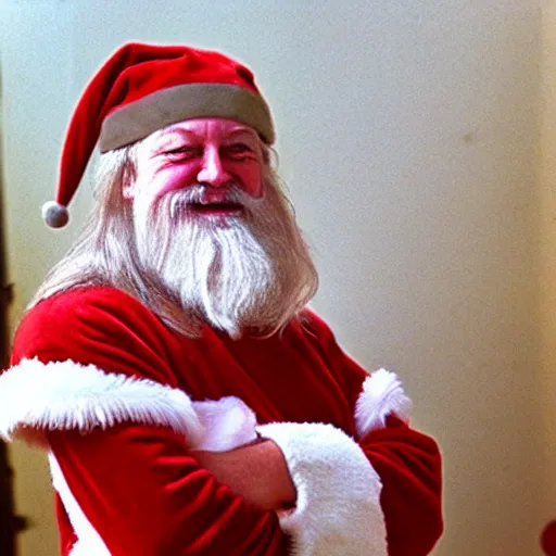 Image similar to robert wyatt dressed as santa claus