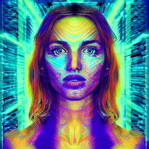 Image similar to a digital portrait of anna de armas, digital art by alex grey, instagram contest winner, computer art, glitch art, dystopian art, glitchy