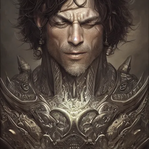 Prompt: digital painting of keith richard by filipe pagliuso and justin gerard, symmetric, fantasy, highly, detailed, realistic, intricate