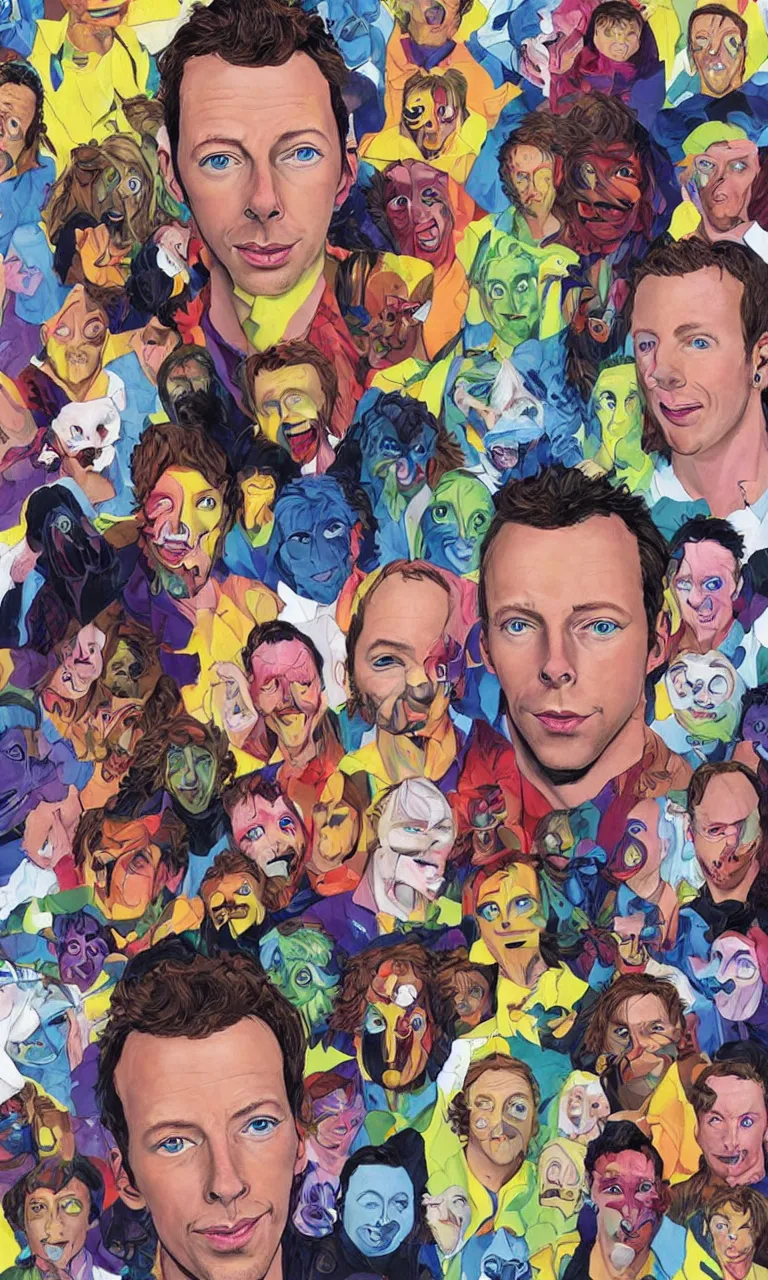 Prompt: chris martin transforms morphs into an swingline office stapler, animorphs book cover