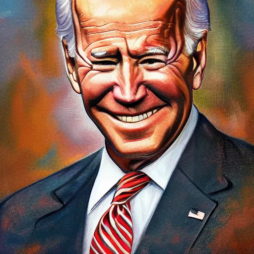 Prompt: an oil painting depicting joe biden as a god, 4 k, highly detailed