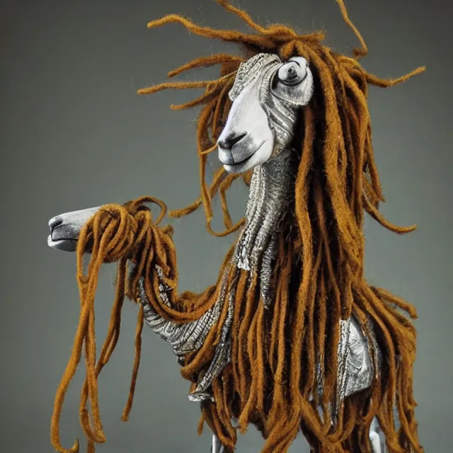 Image similar to llama with dreadlocks, industrial, by mandy jurgens, ernst haeckel, el anatsui, james jean