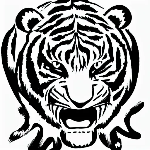 Image similar to anthropomorphized sabertooth tiger illustration, simple with cartoon style, large tusks