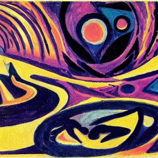 Prompt: Liminal space in outer space by Ernst Ludwig Kirchner