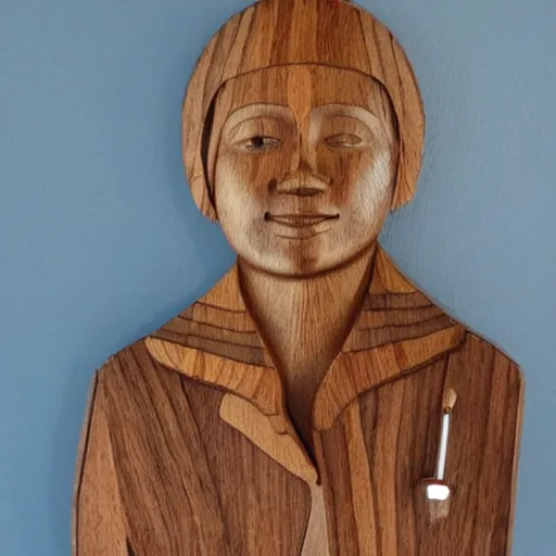 Image similar to a wood masterpiece symbolizing nurses