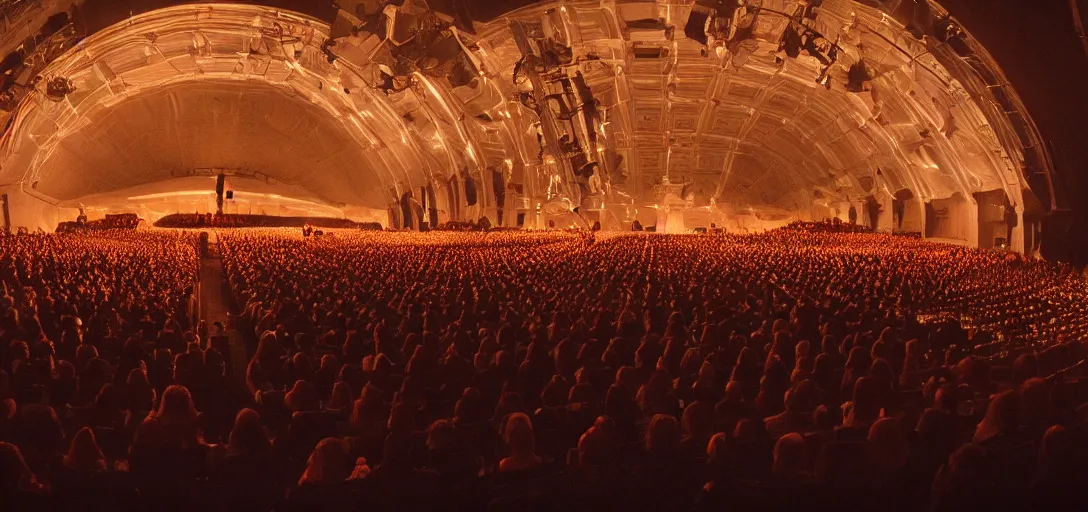 Image similar to a very high resolution image from a new movie. a beautiful concert during the night. photorealistic, photography, directed by stanley kubrick