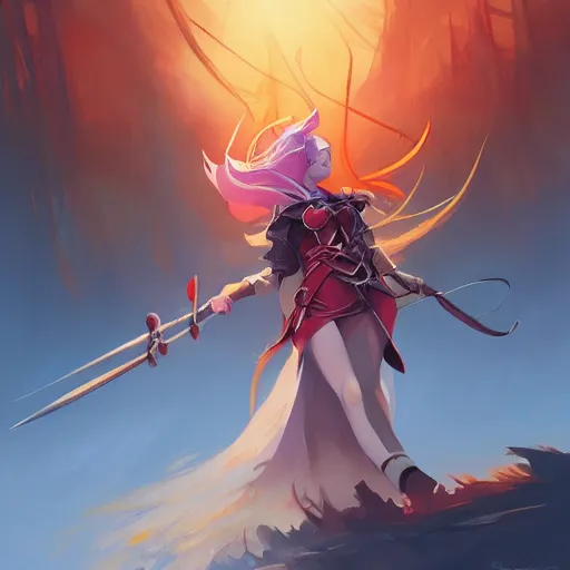 Image similar to spellblade, behance hd artstation by jesper ejsing by rhads, makoto shinkai and lois van baarle, ilya kuvshinov, ossdraws