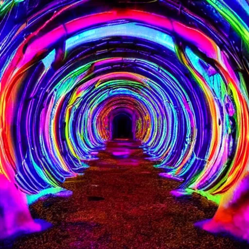 Image similar to portal to another dimension, magnificent, epic, neon, highly detailed, beautiful lighting, fantasy landscape
