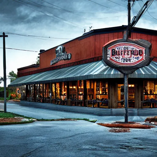 Image similar to photograph The Buffalo chophouse in Port St Lucie Florida, post-processing, award winning , gregory crewdson , intricate , real to life