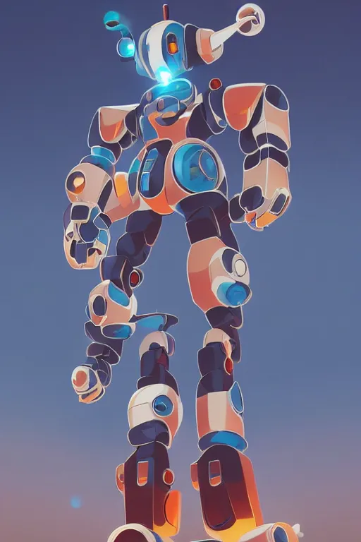 Image similar to metabots medabots medarotto medarot robot minimalist comics, behance hd by jesper ejsing, by rhads, makoto shinkai and lois van baarle, ilya kuvshinov, rossdraws global illumination ray tracing hdr radiating a glowing aura