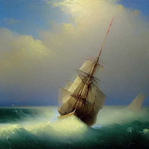 Image similar to painting by ivan aivazovsky