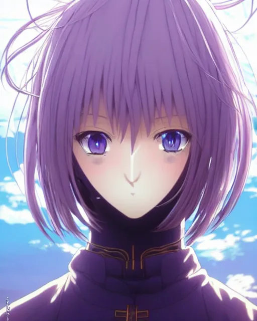 Image similar to symmetrical cantered portrait Anime Violet Evergarden as a fantasy paladin, cute-fine-face, pretty face, realistically shaded, Perfect face, fine details. Anime, realistic shaded lighting by Ilya Kuvshinov, katsuhiro otomo, ghost-in-the-shell, magali villeneuve, artgerm, rutkowski, WLOP Jeremy Lipkin, Giuseppe Dangelico Pino, Michael Garmash, Rob Rey