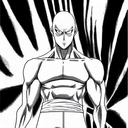 Prompt: Portrait of Saitama by Yusuke Murata