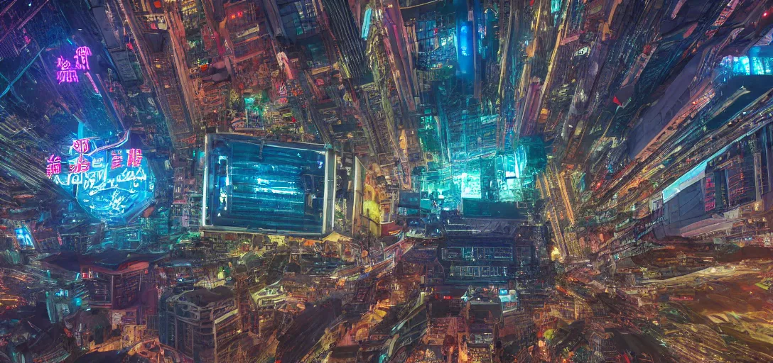 cyberpunk city, 4 k resolution, ultra wide angle