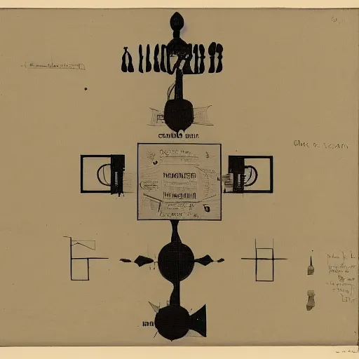 Image similar to diagram for a device that summons filipino people, by charles dellschau