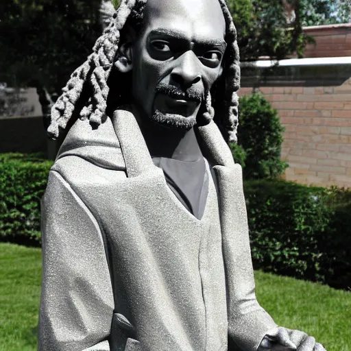 Image similar to snoop dogg statue made out of granite