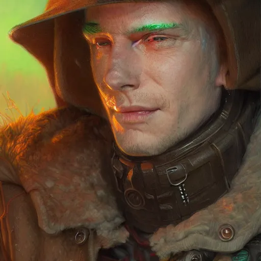Image similar to snufkin as a realistic scifi cyberpunk character, closeup portrait art by donato giancola and greg rutkowski, vintage retro scifi, realistic face, digital art, trending on artstation, symmetry!!!