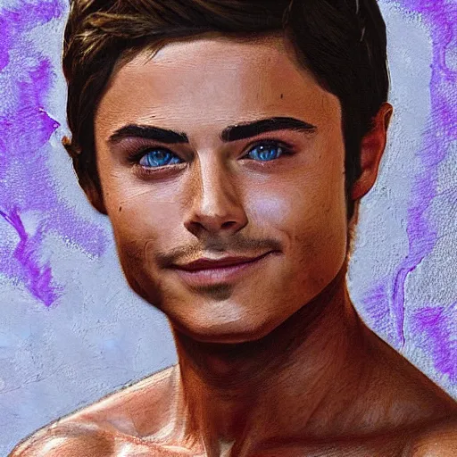 Image similar to Zach efron as a Greek god, anatomy painting